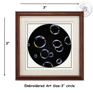 Abstract Art: Bubbles Original Hand Embroidered Textile Artwork