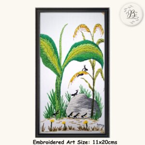 The Ant Series  Piece 2: Seeds of Preparation Hand Embroidered Artwork