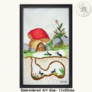 The Ant Series Piece 5: Wisdom Beneath the Surface Hand Embroidered Artwork