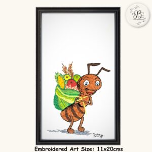 The Ant Series Piece 6: Celebration of Readiness Hand Embroidered Artwork