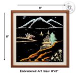 Black Beauty Original Hand Embroidered Japanese Inspired Textile Art