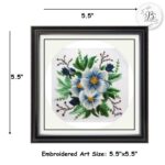 Bunch of Blue Flowers Original Hand Embroidered Botanical Artwork