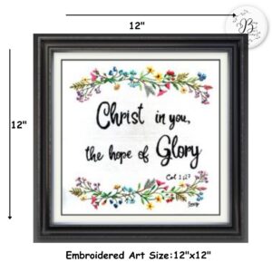Christ in You, the Hope of Glory Hand Embroidered Colossians 1:27 Artwork