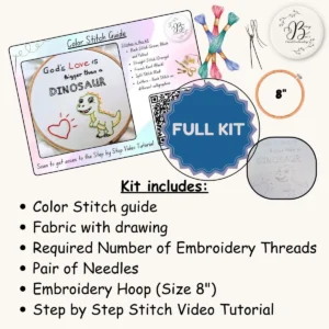 God’s Love is Bigger than a Dinosaur DIY Embroidery Kit