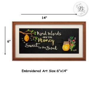 Kind Words Are Like Honey Original Hand Embroidered Scripture Artwork